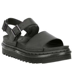 Dr. Martens Voss Soft Wair Platform Leather Ankle Strap Sandals Womens 8 Black